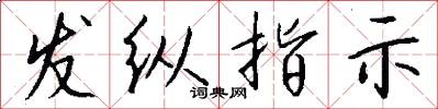 发纵指示怎么写好看