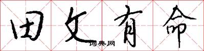 田文有命怎么写好看