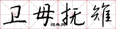 卫母抚雉怎么写好看