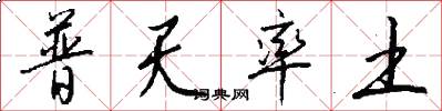 普天率土怎么写好看