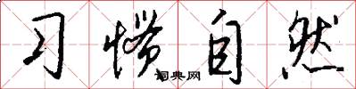 习惯自然怎么写好看