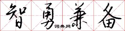 智勇兼备怎么写好看