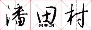 潘田村怎么写好看