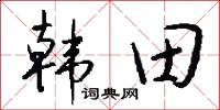 韩田怎么写好看