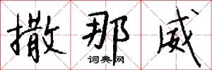 撒那威怎么写好看