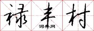 禄丰村怎么写好看