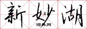 新妙湖怎么写好看