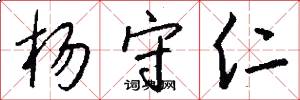 杨守仁怎么写好看