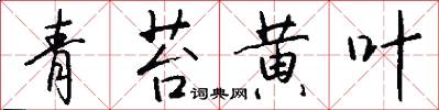 青苔黄叶怎么写好看