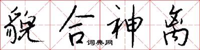 貌合神离怎么写好看