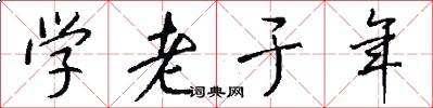 学老于年怎么写好看