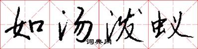 如汤泼蚁怎么写好看