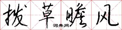 拨草瞻风怎么写好看