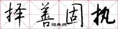 择善固执怎么写好看
