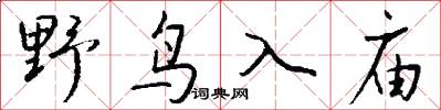野鸟入庙怎么写好看