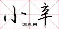 小辛怎么写好看