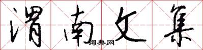 渭南文集怎么写好看