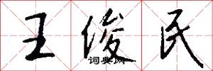 王俊民怎么写好看
