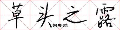 草头之露怎么写好看