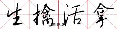 生擒活拿怎么写好看