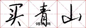 买青山怎么写好看