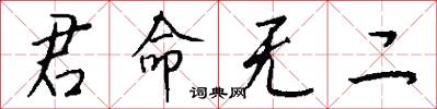 君命无二怎么写好看