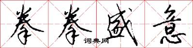 拳拳盛意怎么写好看