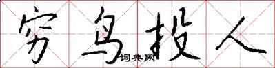 穷鸟投人怎么写好看