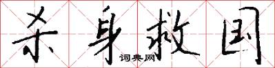 杀身救国怎么写好看