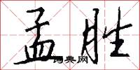 孟胜怎么写好看