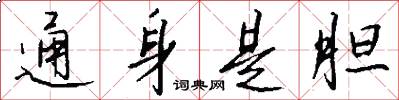 通身是胆怎么写好看