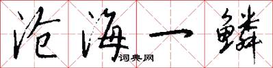 沧海一鳞怎么写好看