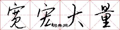 宽宏大量怎么写好看