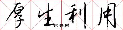 厚生利用怎么写好看