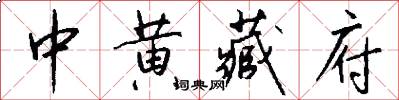 中黄藏府怎么写好看