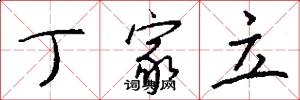 丁家立怎么写好看