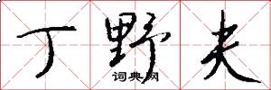 丁野夫怎么写好看