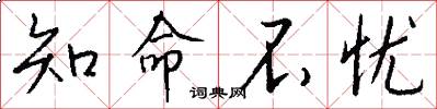 知命不忧怎么写好看