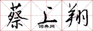 蔡上翔怎么写好看