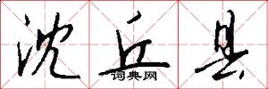 沈丘县怎么写好看