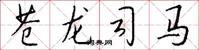苍龙司马怎么写好看