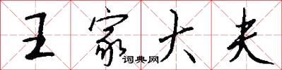 王家大夫怎么写好看