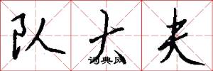 队大夫怎么写好看