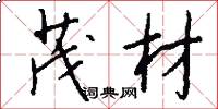 茂材怎么写好看