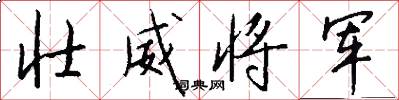 壮威将军怎么写好看