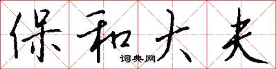 保和大夫怎么写好看