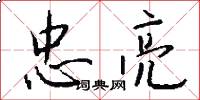 忠亮怎么写好看