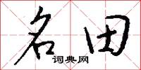 名田怎么写好看