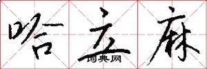 哈立麻怎么写好看