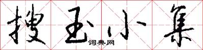 搜玉小集怎么写好看